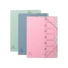 Exacompta - Trieur Harmonika Recyclé avec Élastiques - 7 Compartiments - Autentik - Couleurs Assorties
