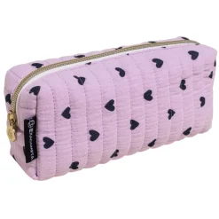Exacompta - Trousse rectangle Coeurs coton couleurs assorties