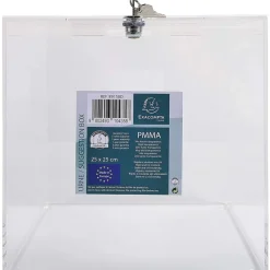 Exacompta - Urne transparente avec couvercle et clé - 25 cm