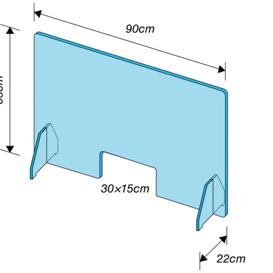 Exacompta - Vitre de protection à poser - 90 x 65 cm