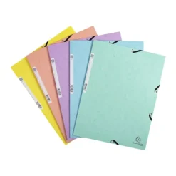 Exacompta Aquarel - 5 Chemises à 3 rabats A4 - coloris assortis