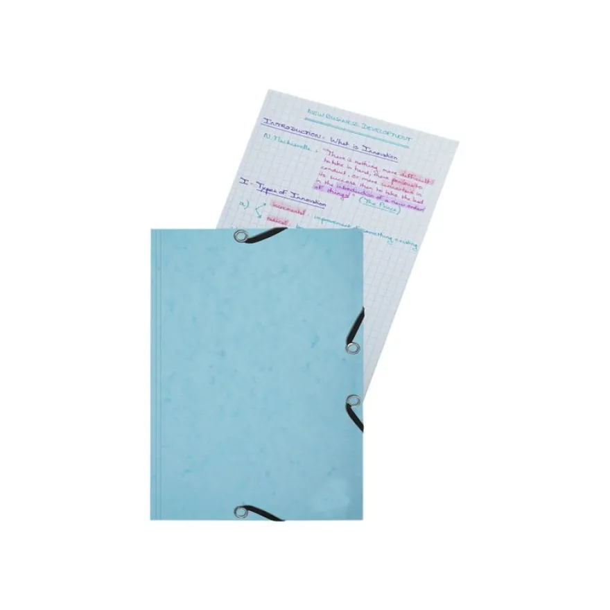 Exacompta Aquarel - Chemise à rabats + 25 fiches bristol A5 (4 couleurs assorties)