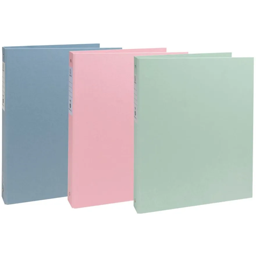 Exacompta AutentiK - Classeur à anneaux - largeur de dos : 40 mm - pour A4 (210 x 297 mm) - capacité : 275 feuilles - bleu gris, rose bonbon, vert sauge