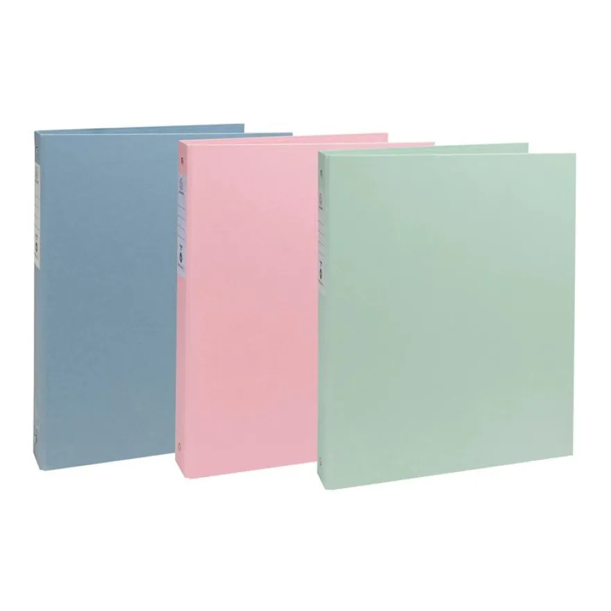 Exacompta AutentiK - Classeur à anneaux - largeur de dos : 40 mm - pour A4 (210 x 297 mm) - capacité : 275 feuilles - bleu gris, rose bonbon, vert sauge
