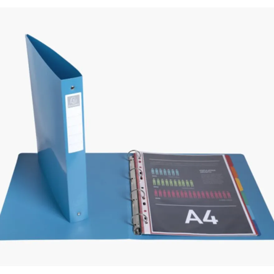 Exacompta BeeBlue - Classeur souple 4 anneaux - Dos 40 mm - A4 maxi - pour 275 feuilles - disponible dans différentes couleurs