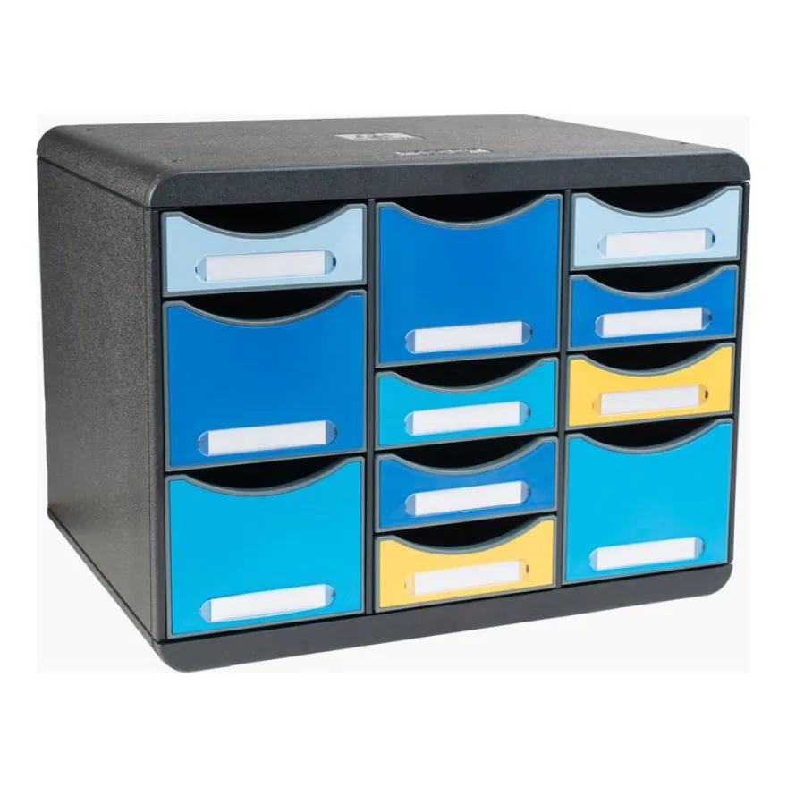 Exacompta Beeblue - Module de classement 11 tiroirs - couleurs assorties