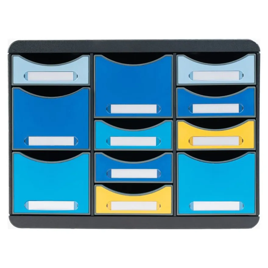 Exacompta Beeblue - Module de classement 11 tiroirs - couleurs assorties