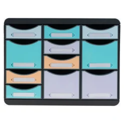 Exacompta Beeblue - Module de classement 11 tiroirs - couleurs assorties