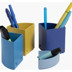 Exacompta BeeBlue - Pot à crayons modulable - 4 compartiments - couleurs assorties