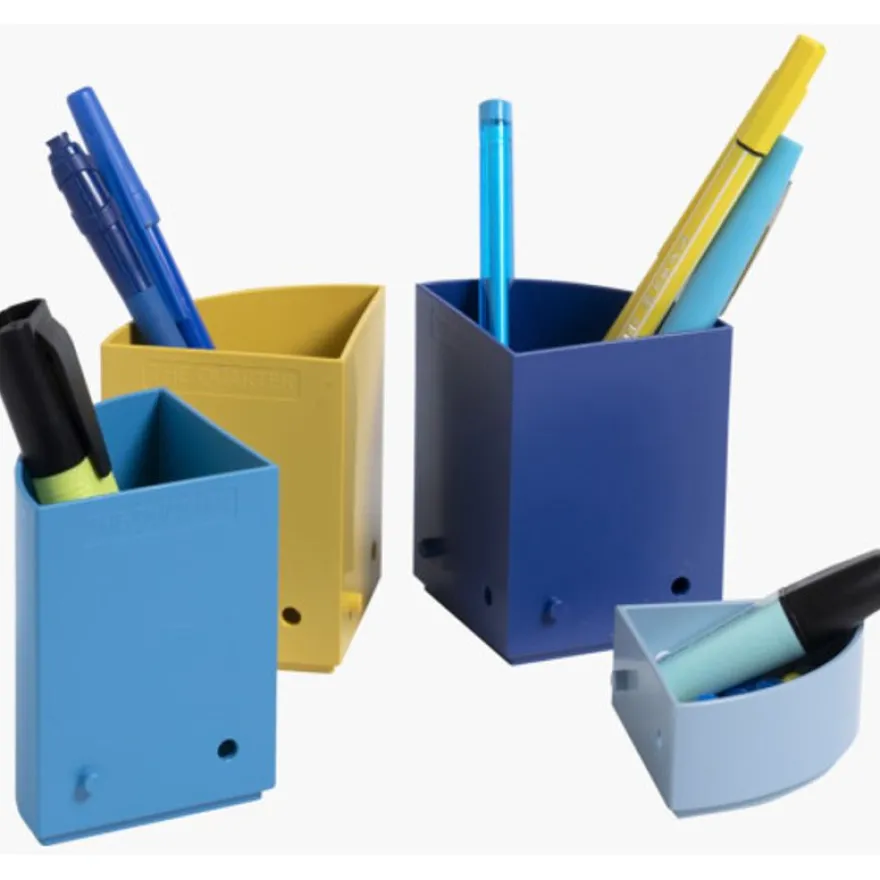 Exacompta BeeBlue - Pot à crayons modulable - 4 compartiments - couleurs assorties