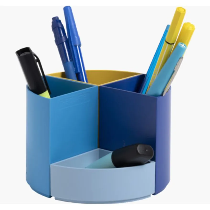 Exacompta BeeBlue - Pot à crayons modulable - 4 compartiments - couleurs assorties