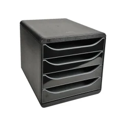 Exacompta BigBox - Module de classement 4 tiroirs - noir/noir