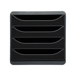 Exacompta BigBox - Module de classement 4 tiroirs - noir/noir