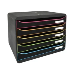 Exacompta BigBox Plus - Module de classement 5 tiroirs - noir