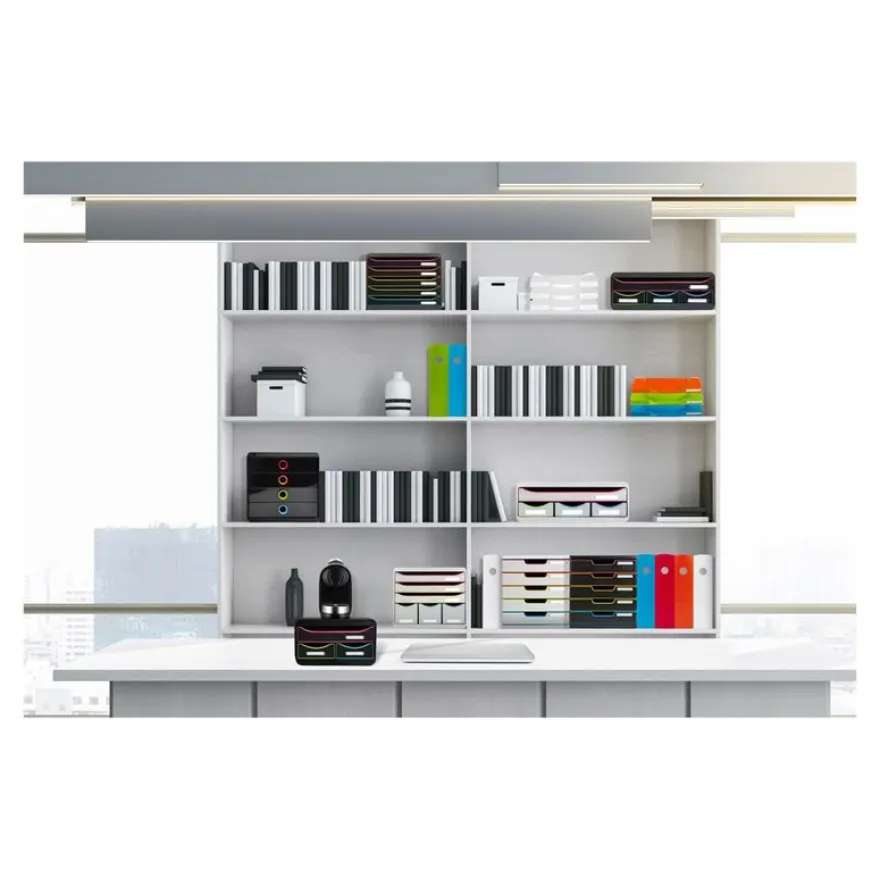 Exacompta Black Office - Module de classement 11 tiroirs - blanc/arlequin