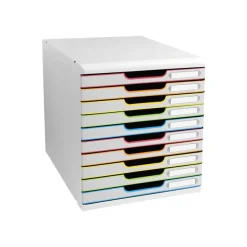 Exacompta Black Office Modulo - Module de classement 10 tiroirs - blanc/arlequin