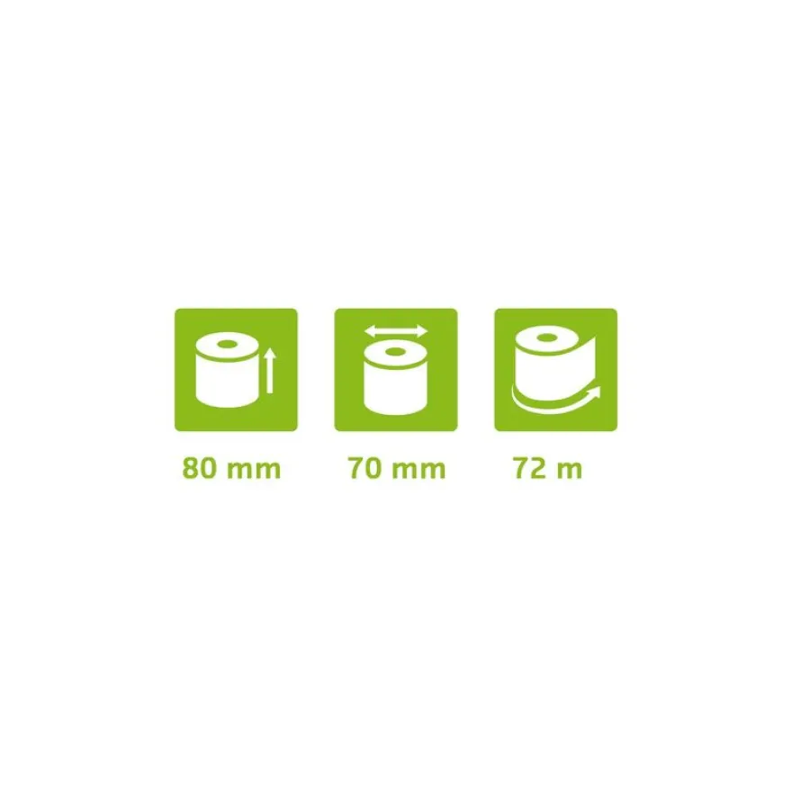 Exacompta Bobine Thermique 1 Pli 48g 80x70mm - 72m Sans Phénol (Lot de 5)