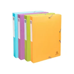 Exacompta -Boîte de Classement Dos 40mm - Polypropylène Recyclé Pop'N Co - Couleurs Assorties