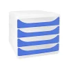 Exacompta Chromaline BigBox - Module de classement 4 tiroirs - bleu roi transparent