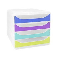Exacompta Chromaline BigBox - Module de classement 4 tiroirs - arlequin