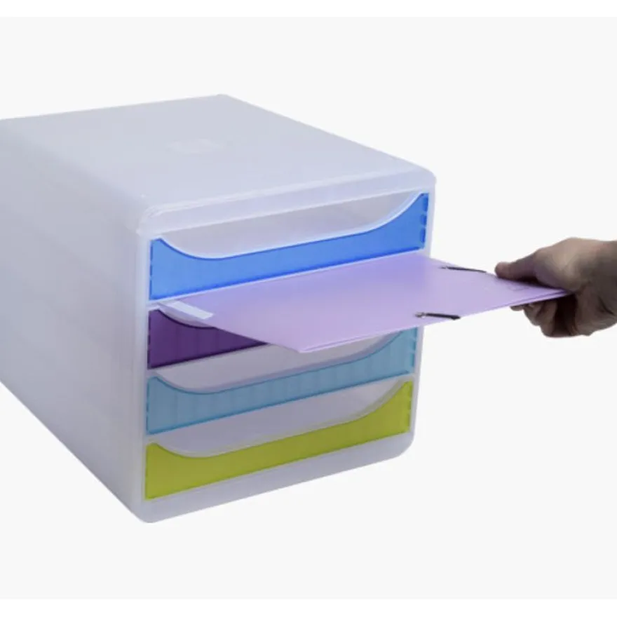 Exacompta Chromaline BigBox - Module de classement 4 tiroirs - arlequin