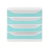Exacompta Chromaline BigBox - Module de classement 4 tiroirs - turquoise transparent