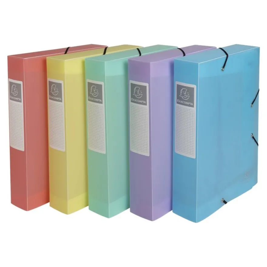 Exacompta Chromaline Pastel - Boîte de classement plastique - dos 60 mm - disponible dans différentes couleurs pastels