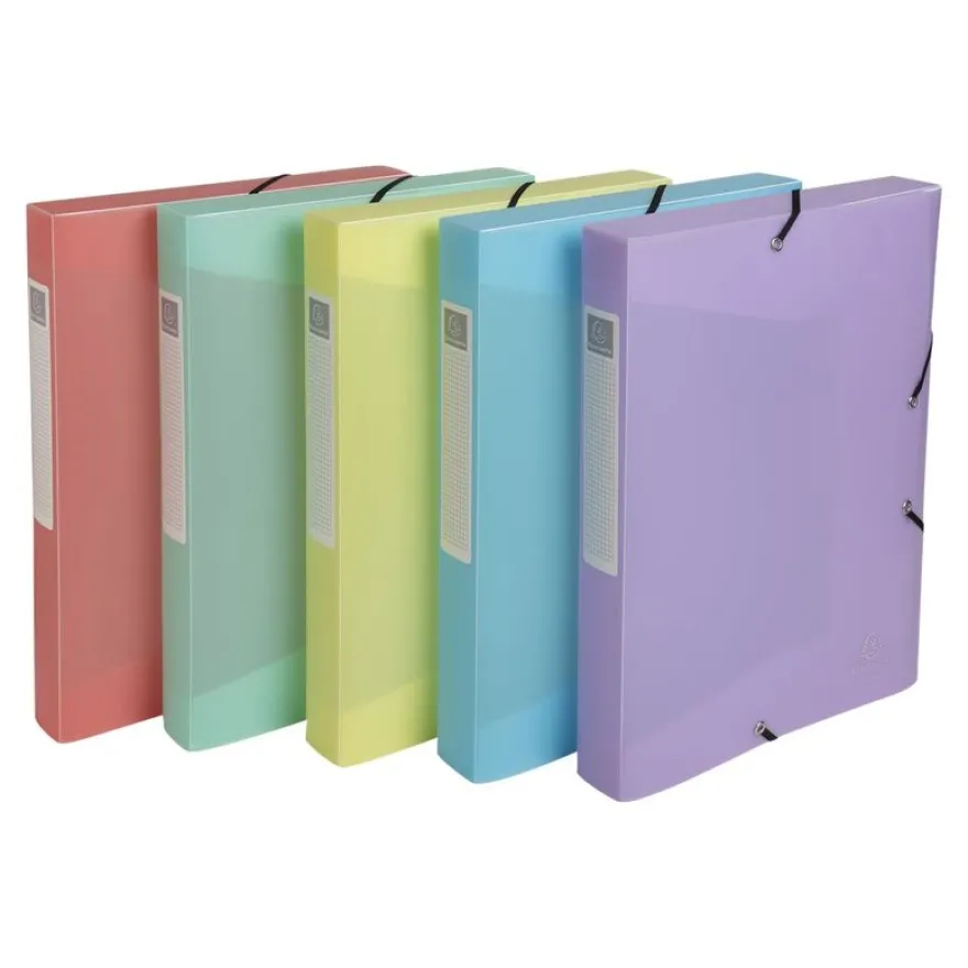 Exacompta Chromaline Pastel - Boîte de classement plastique - dos 40 mm - disponible dans différentes couleurs pastels