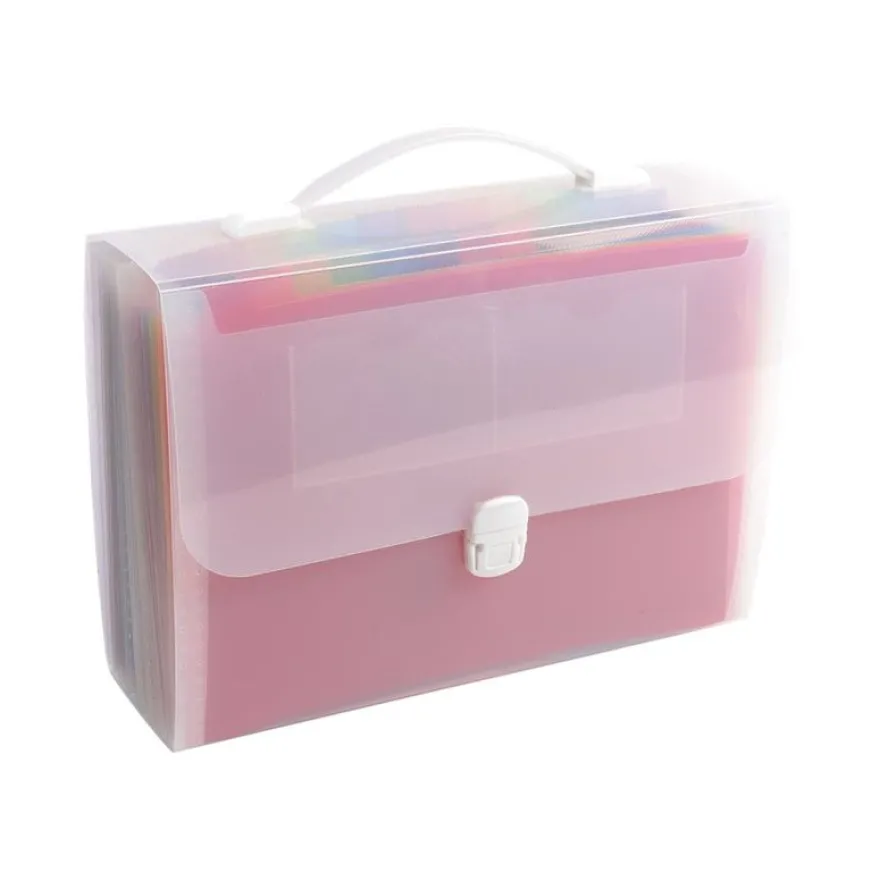 Exacompta Crystal - Valisette trieur à soufflet 24 comp - A4 - capacité : 800 feuilles - à onglets