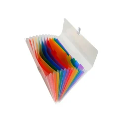 Exacompta Crystal - Valisette trieur à soufflet 13 comp - A4 - à onglets - blanc transparent