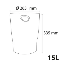 Exacompta Ecobin - Corbeille à papier - 15L - couleurs assorties titane