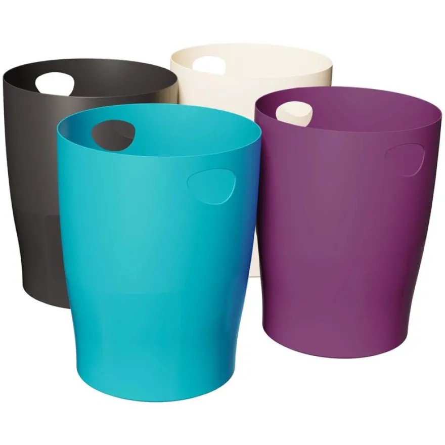 Exacompta Ecobin - Corbeille à papier - 15L - couleurs assorties titane