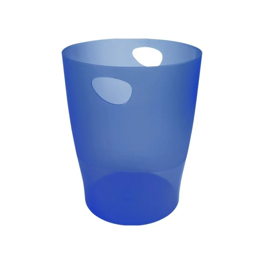 Exacompta Ecobin - Corbeille à papier 15L - bleu royal translucide