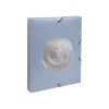 Exacompta Ellipse - Boîte de classement en polypropylène recyclé - Dos 40 mm - Pour 350 feuilles - timbre en or rose - gris, vert céladon, vieux rose