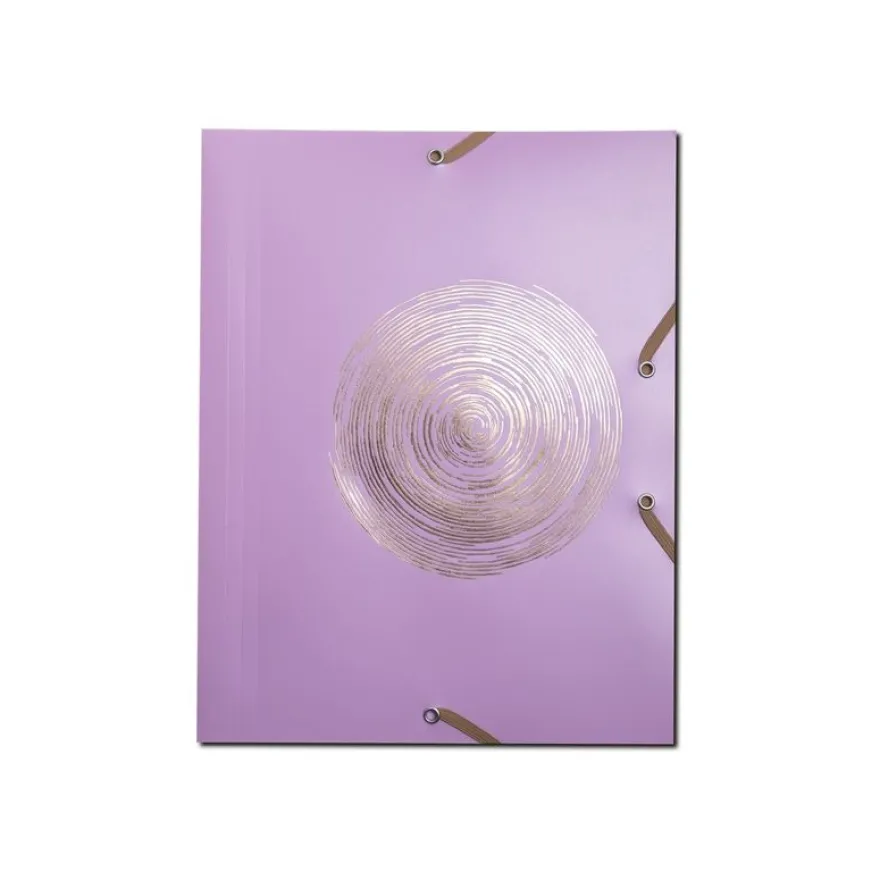 Exacompta Ellipse - Chemise à 3 rabats - A4 - pour 250 feuilles - timbre en or rose - disponible en différents coloris