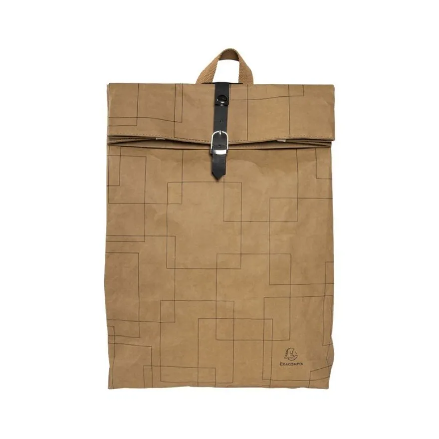 Exacompta Eterneco - Sac à dos pour ordinateur portable 15" - brun motifs géométriques