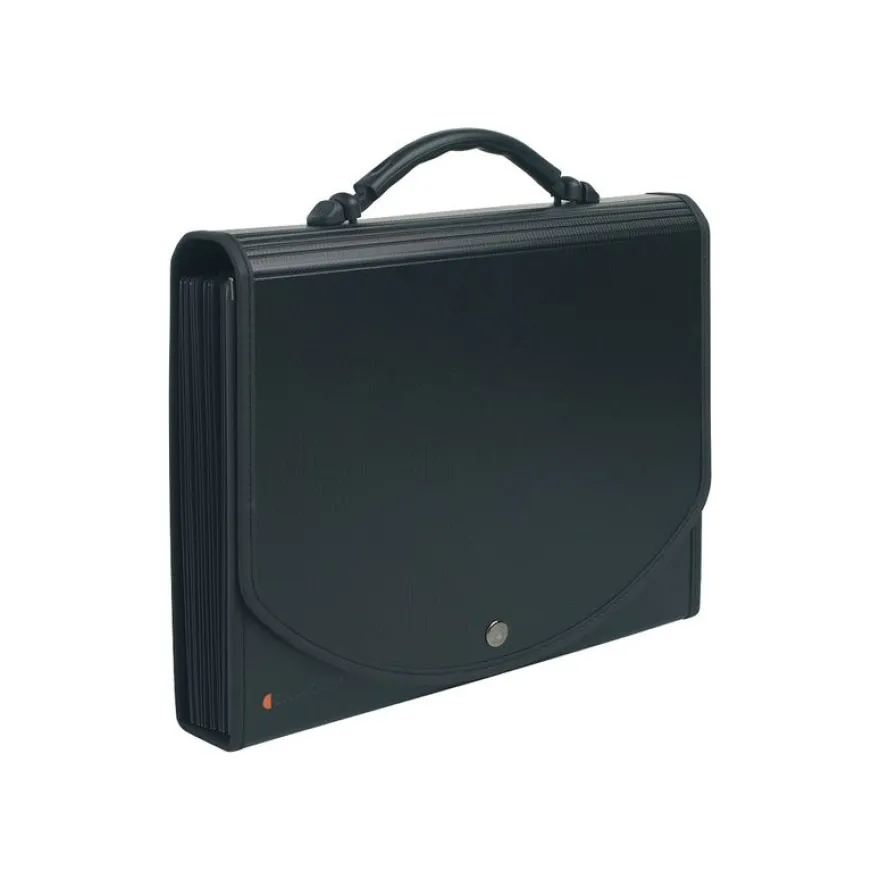 Exacompta Exacase - Classeur ménager (valisette trieur) 13 onglets - noir