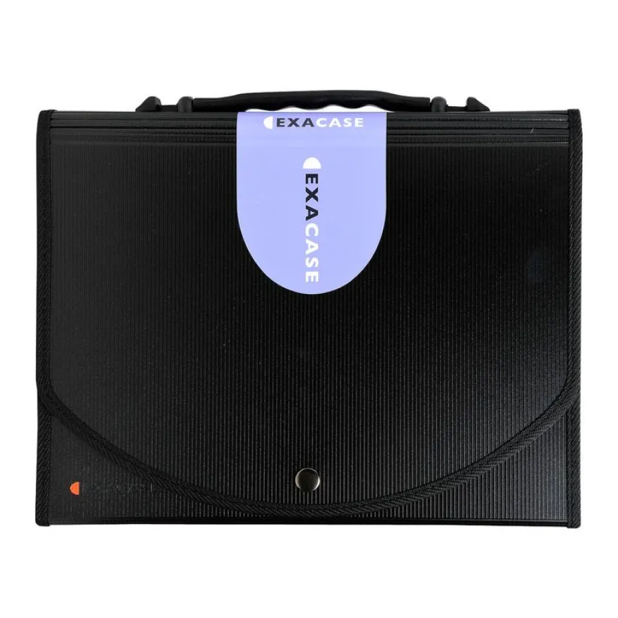 Exacompta Exacase - Classeur ménager (valisette trieur) 13 onglets - noir