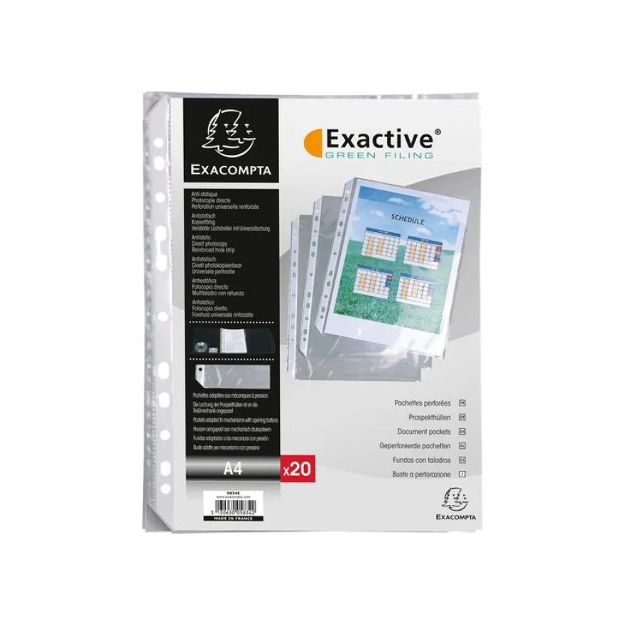 Exacompta Exactive - 20 Pochettes perforées - A4