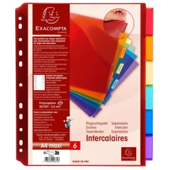 Exacompta Exactive - Pochette intercalaire 6 positions - A4 - polypropylène