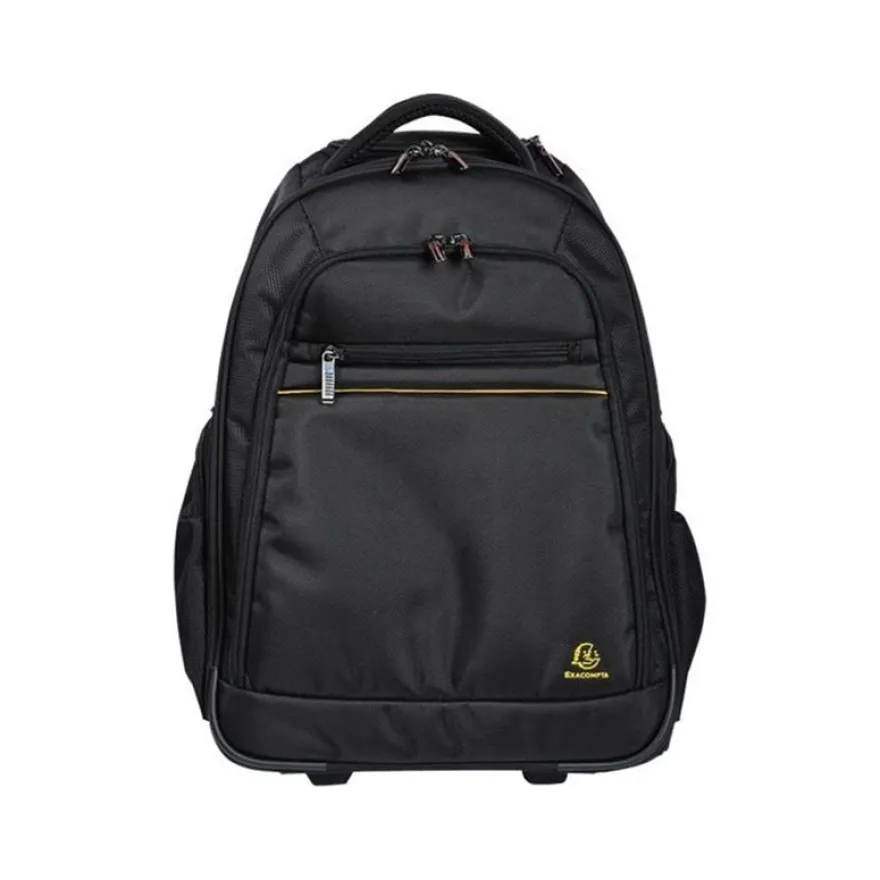 Exacompta Exactive - Sac à dos à roulettes pour ordinateur portable 15,6" - noir, orange
