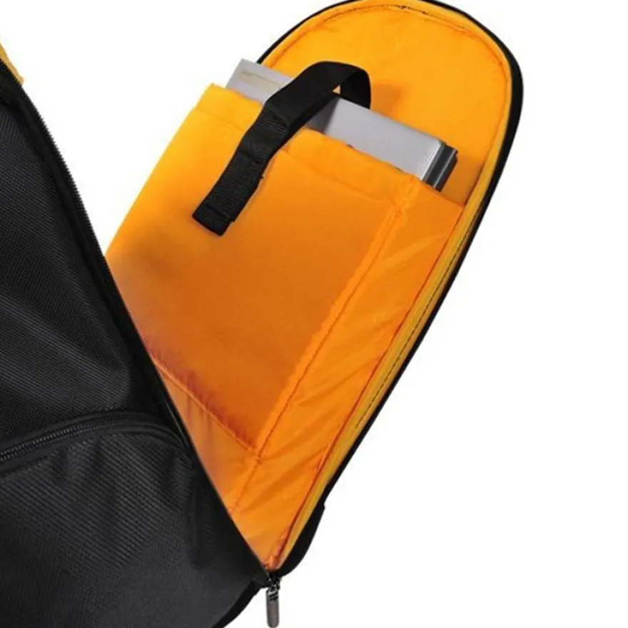 Exacompta Exactive - Sac à dos à roulettes pour ordinateur portable 15,6" - noir, orange