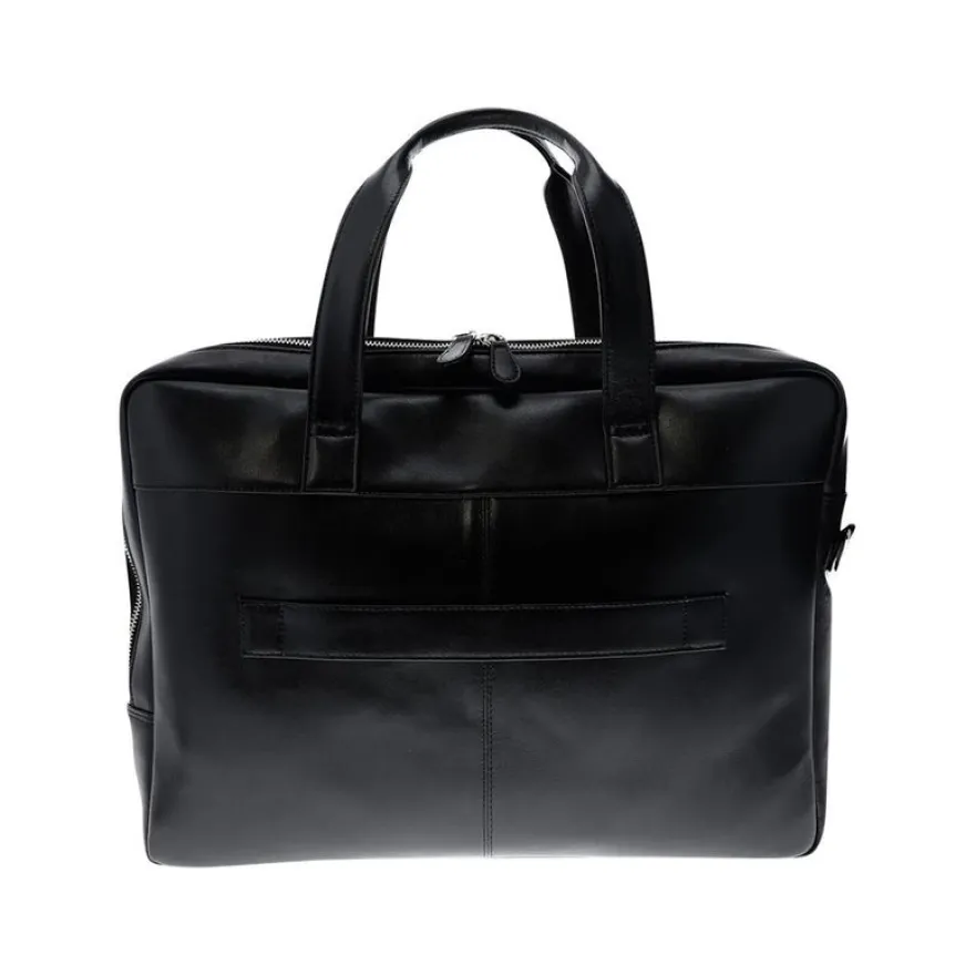 Exacompta Exactive - Sacoche pour ordinateur portable 15,6" - 2 compartiments - cuir noir