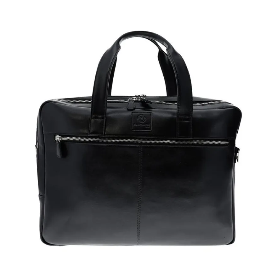 Exacompta Exactive - Sacoche pour ordinateur portable 15,6" - 2 compartiments - cuir noir