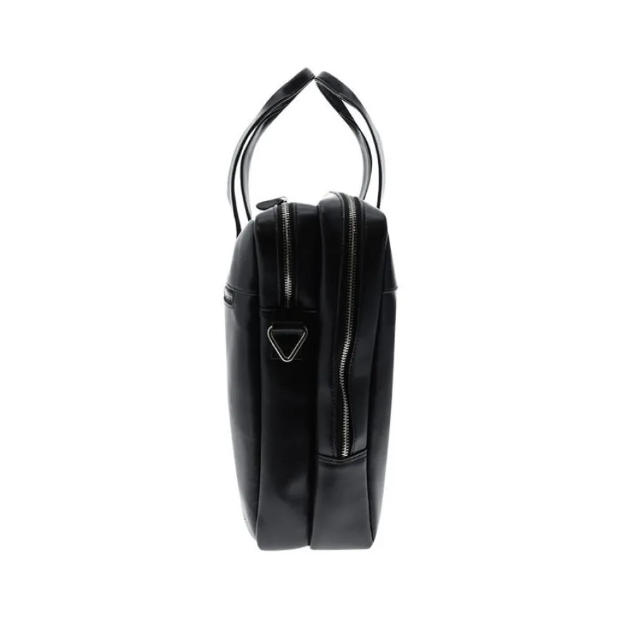Exacompta Exactive - Sacoche pour ordinateur portable 15,6" - 2 compartiments - cuir noir