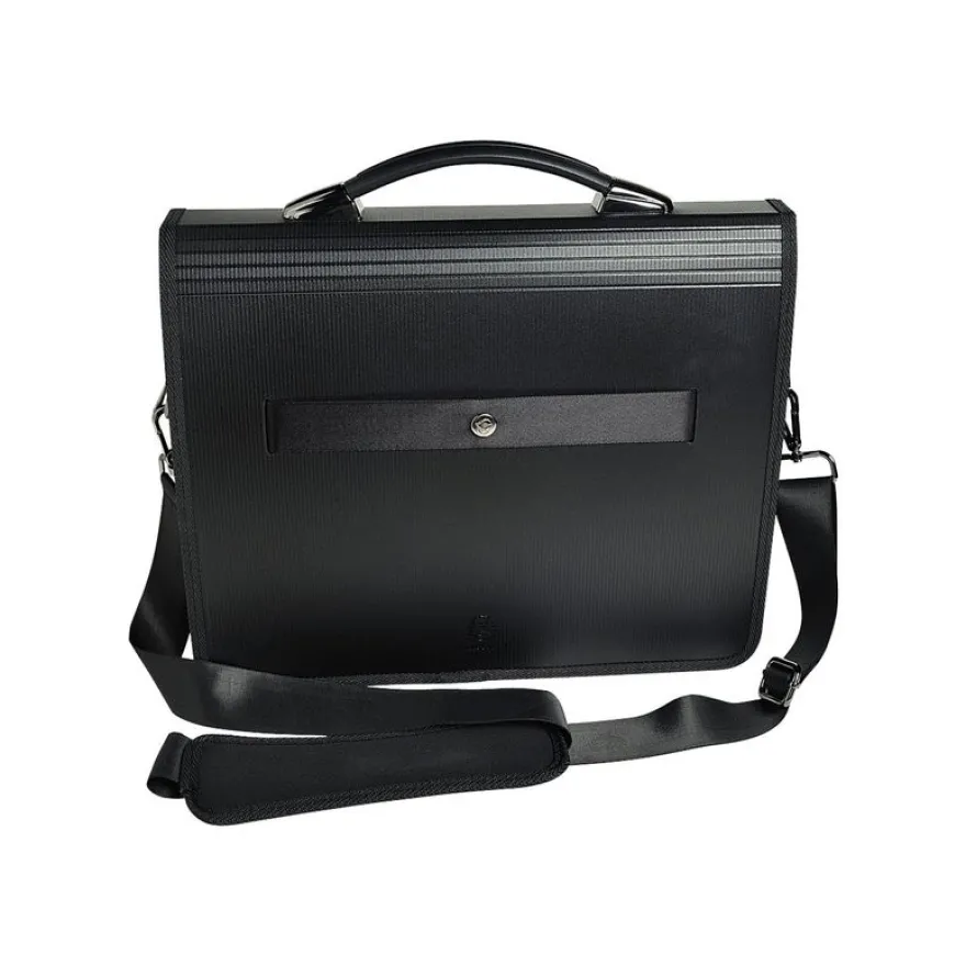 Exacompta Exatravel - Classeur ménager (valisette trieur) 7 onglets - noir