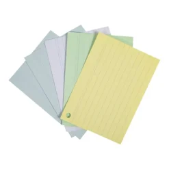 Exacompta Flashcars - 50 Bristols pour révisions sous anneau - 10,5 x 14,8 cm - ligné - couleurs assorties