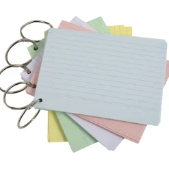 Exacompta Flashcars - 50 Bristols pour révisions sous anneau - A7 - ligné - couleurs assorties