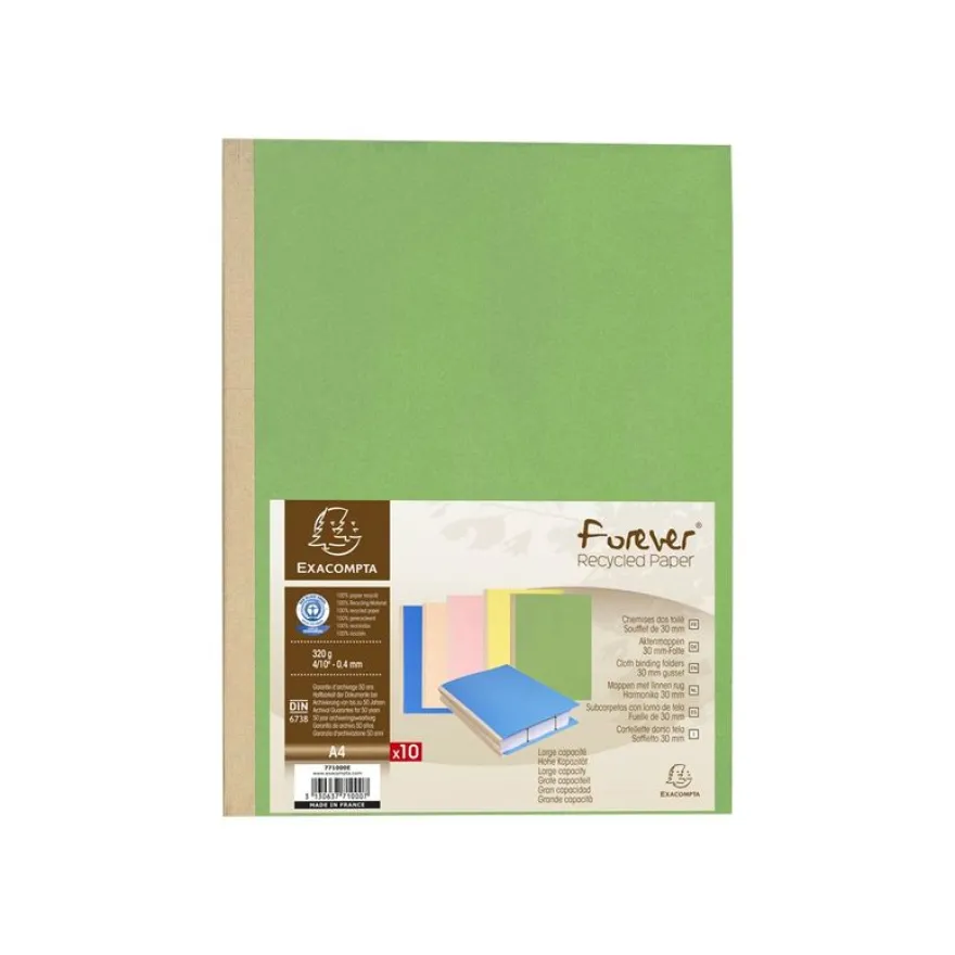 Exacompta Forever - 10 Chemises à soufflet - 320 gr - couleurs assorties