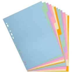Exacompta Forever - Intercalaires 12 positions - A4 - carte recyclée couleurs pastel